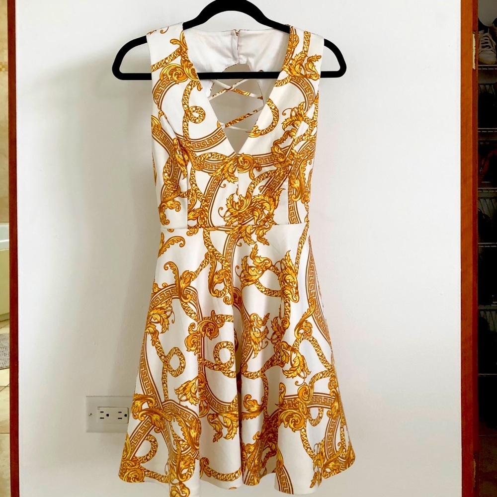 Lace up back dress.